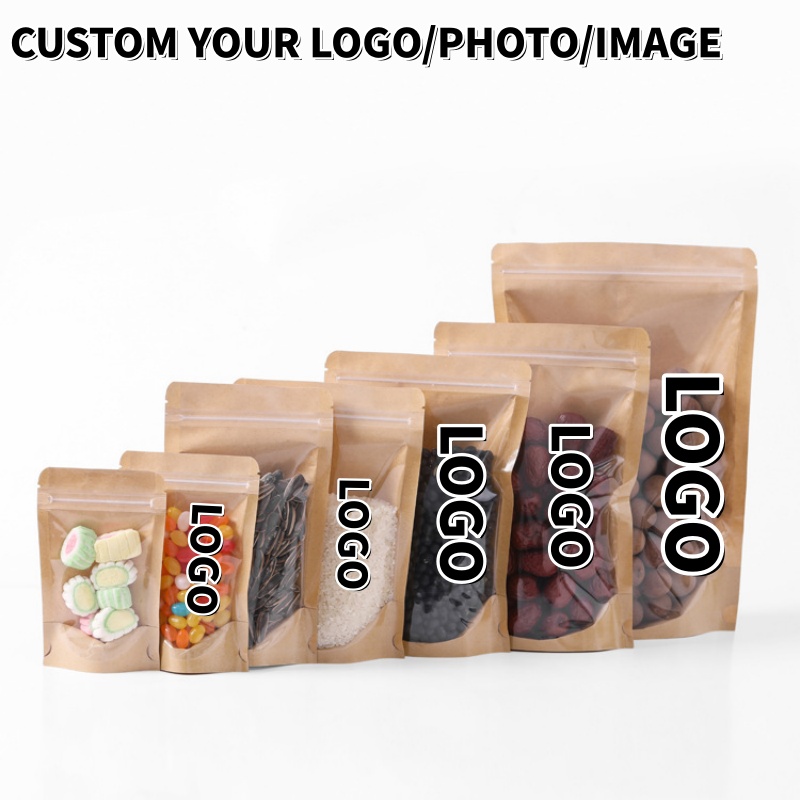 Food Day Snacks - 100 Sachets Transparents Autoportants en Papier