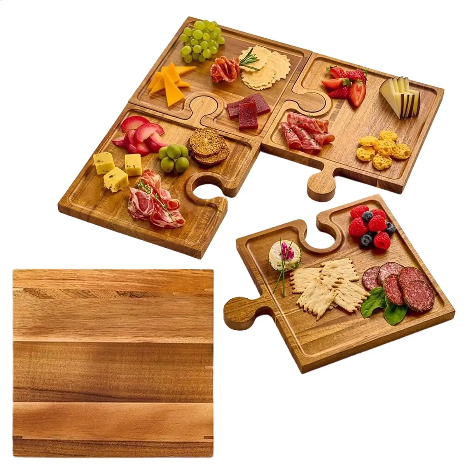 Food Platter Snacks - Plateau de présentation alimentaire en bois,