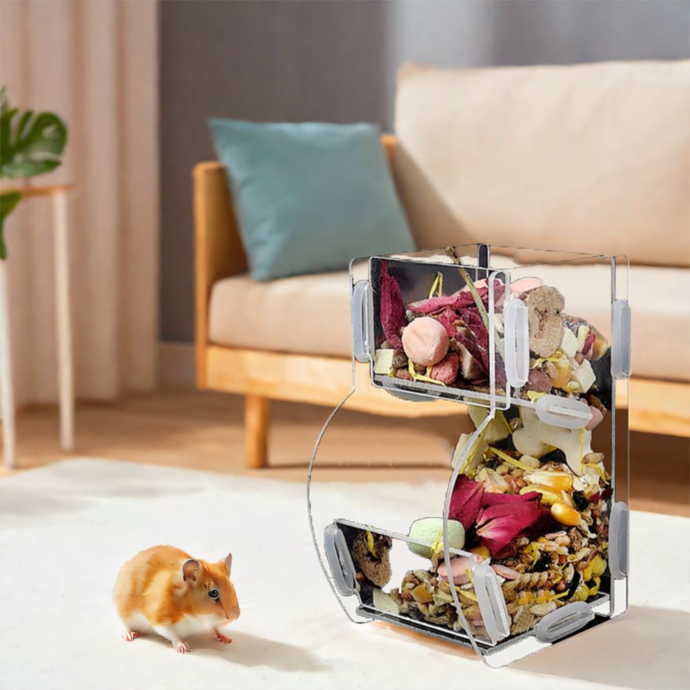 Food Xxl - Mangeoire automatique pour hamster en acrylique,
