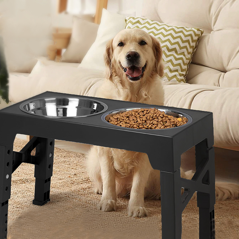 Food Xxl - BOOTEELY-Mangeoire surélevée pour chien, support réglable,